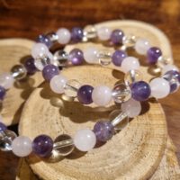 armband amethist bergkristal rozenkwarts