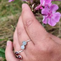 Zilveren edelsteen ring - verstelbaar diverse soorten