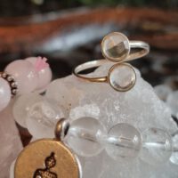 verstelbare ring bergkristal zilver