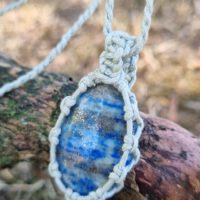 Macrame natuurlijke materialen, lapis lazuli