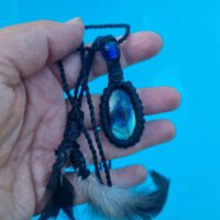 Macrame halssnoer met labradorite
